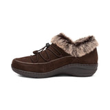 Aetrex Slipper Boots Aetrex Women's Chrissy Furry Slip On Boots- Espresso