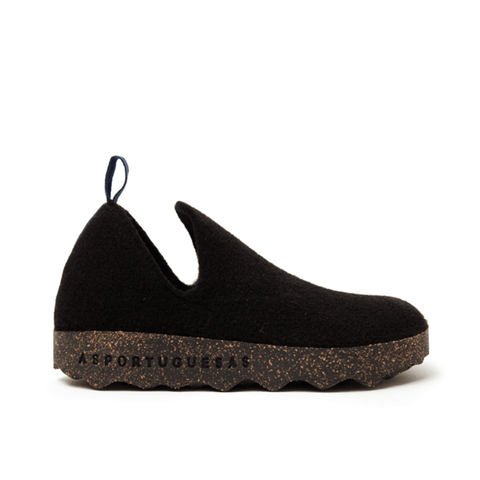 Asportuguesas Slippers - Open Heel Asportuguesas Men's CITY Mono Fel Slippers - Black