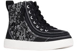 Billy Footwear Kids Shoes Billy Footwear Kid's Girls Classic Lace High Top Sneakers - Black Paisley