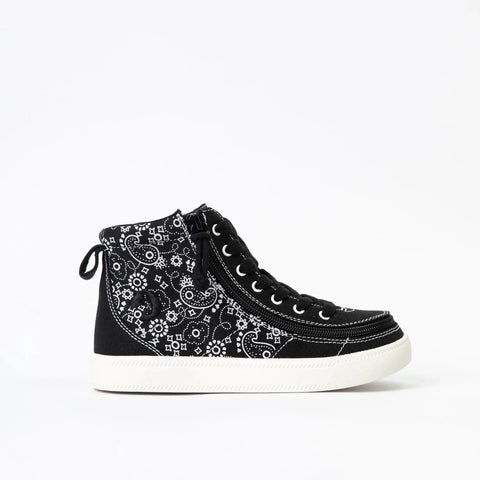 Billy Footwear Kids Shoes Billy Footwear Kid's Girls High Top Sneakers- Black Paisley