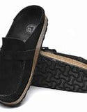 Birkenstock 0 - Shoes Birkenstock Buckley Open Back Loafers - Gray Taupe Suede Leather
