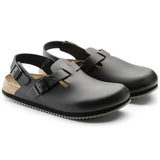 Birkenstock Clogs - Ankle Strap Birkenstock Tokio Super Grip Clogs- Black Leather