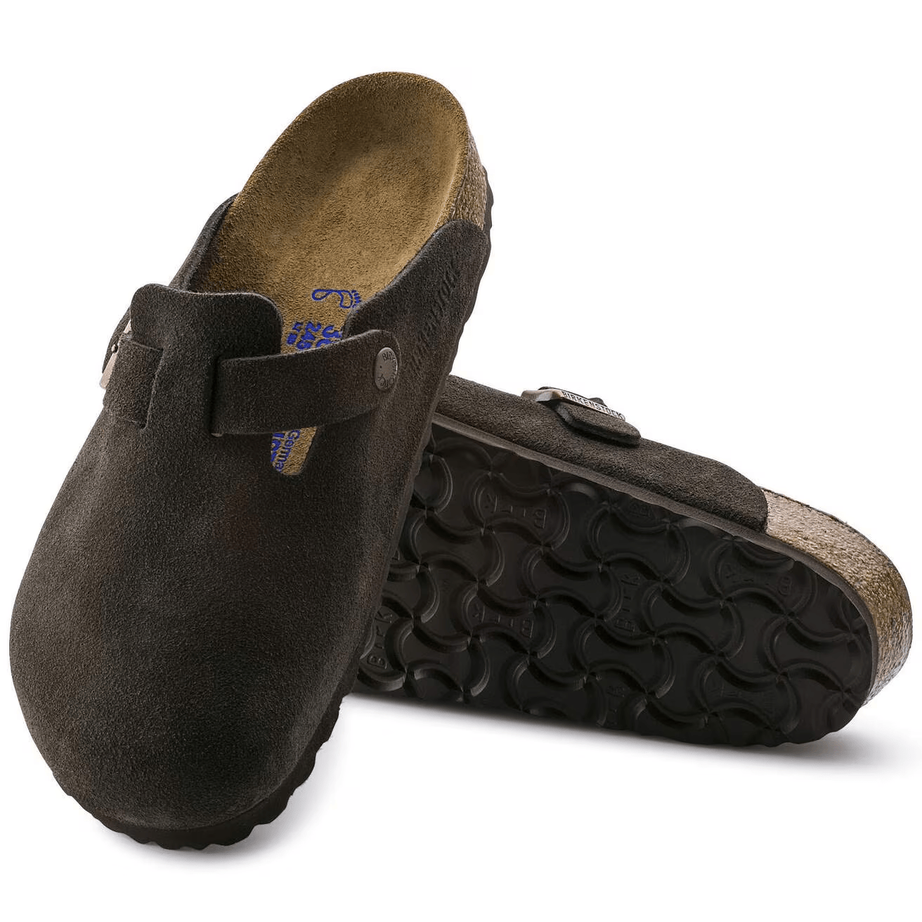 Birkenstock Clogs Birkenstock Boston (Soft Footbed) Suede Leather Clogs - Mocha