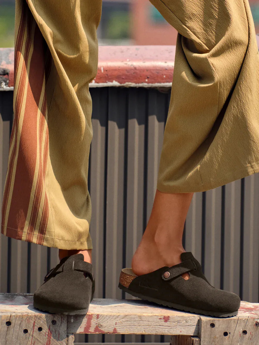 Birkenstock Clogs Birkenstock Boston (Soft Footbed) Suede Leather Clogs - Mocha