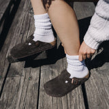 Birkenstock Clogs Birkenstock Boston (Soft Footbed) Suede Leather Clogs - Mocha