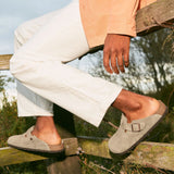 Birkenstock Clogs Birkenstock Boston (Soft Footbed) Suede Leather Clogs - Taupe