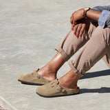 Birkenstock Clogs Birkenstock Boston (Soft Footbed) Suede Leather Clogs - Taupe