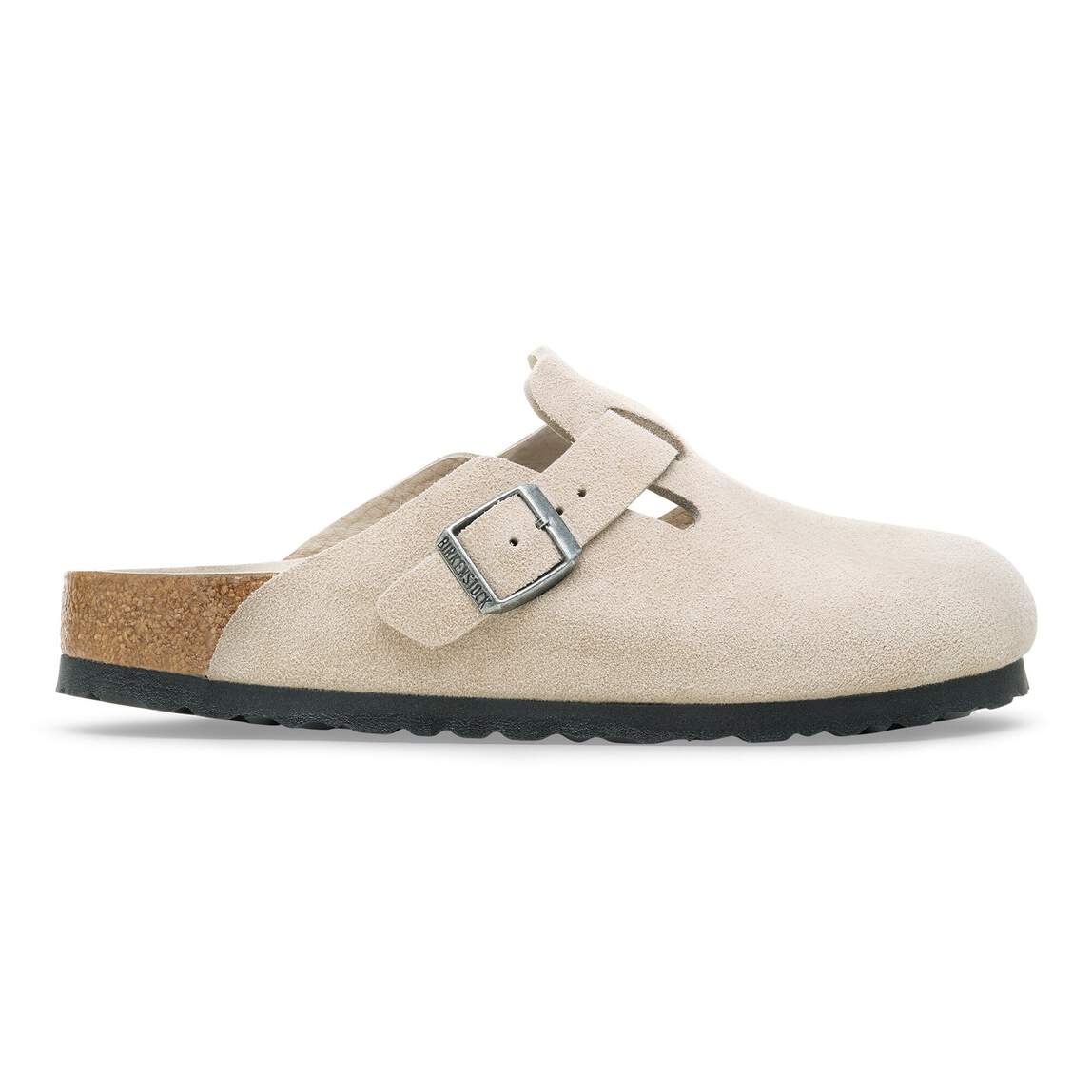 Birkenstock Clogs Birkenstock Boston Suede Clogs (Soft Footbed)- Oyster Tonal