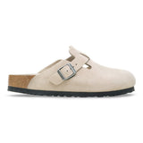 Birkenstock Clogs Birkenstock Boston Suede Clogs (Soft Footbed)- Oyster Tonal