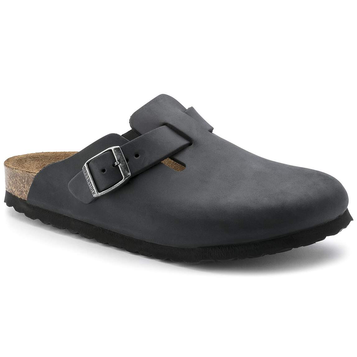 Birkenstock Clogs - Open Heel Birkenstock Boston Clogs - Black Oiled Leather