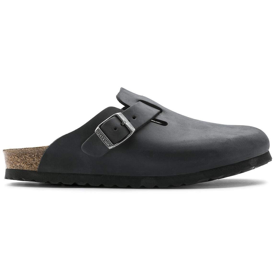 Birkenstock Clogs - Open Heel Birkenstock Boston Clogs - Black Oiled Leather
