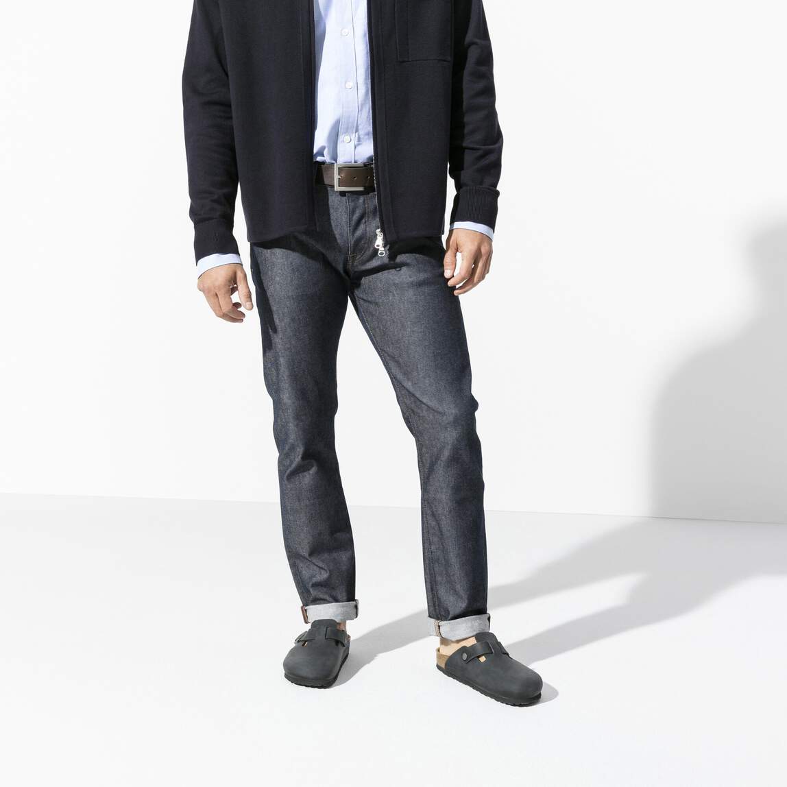 Birkenstock Clogs - Open Heel Birkenstock Boston Clogs - Black Oiled Leather