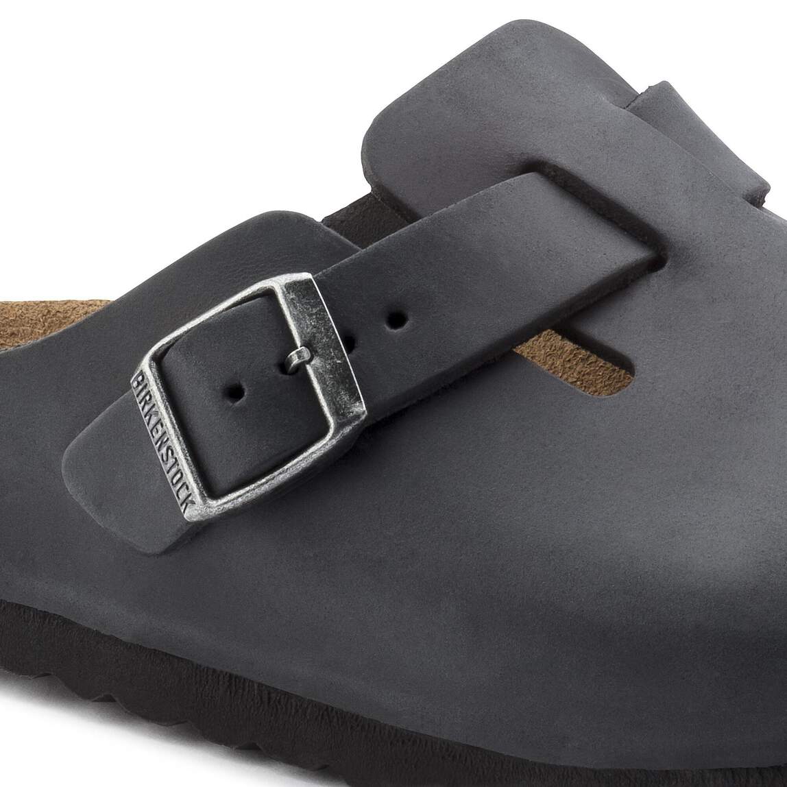 Birkenstock Clogs - Open Heel Birkenstock Boston Clogs - Black Oiled Leather