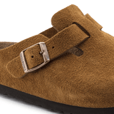 Birkenstock Clogs - Open Heel Birkenstock Boston Suede Clogs (Soft Footbed)- Mink