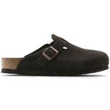 Birkenstock Clogs - Open Heel Birkenstock Boston Suede Clogs (Soft Footbed)- Mocha