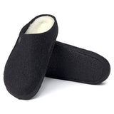 Birkenstock Clogs - Open Heel Birkenstock Zermatt Shearling Wool Felt -  Anthracite