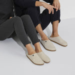 Birkenstock Clogs - Open Heel Birkenstock Zermatt Shearling Wool Felt -  Ecru