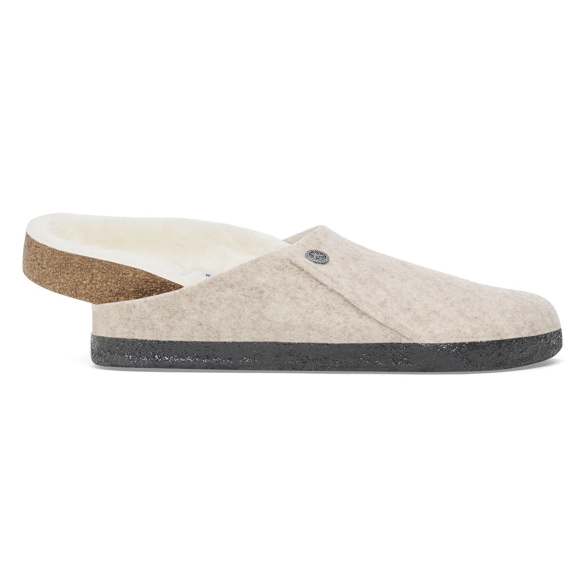 Birkenstock Clogs - Open Heel Birkenstock Zermatt Shearling Wool Slippers- Eggshell