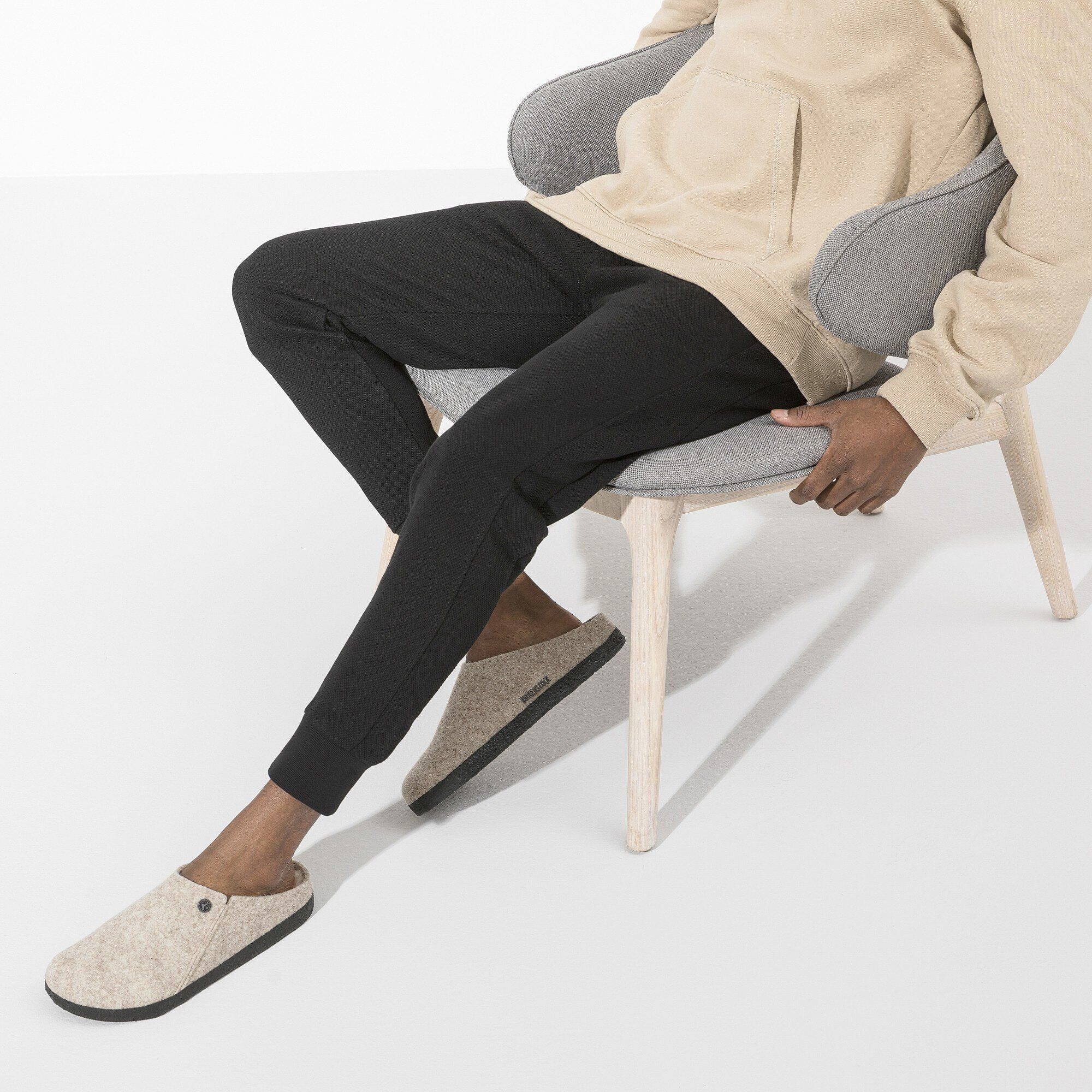 Birkenstock Clogs - Open Heel Birkenstock Zermatt Shearling Wool Slippers- Eggshell