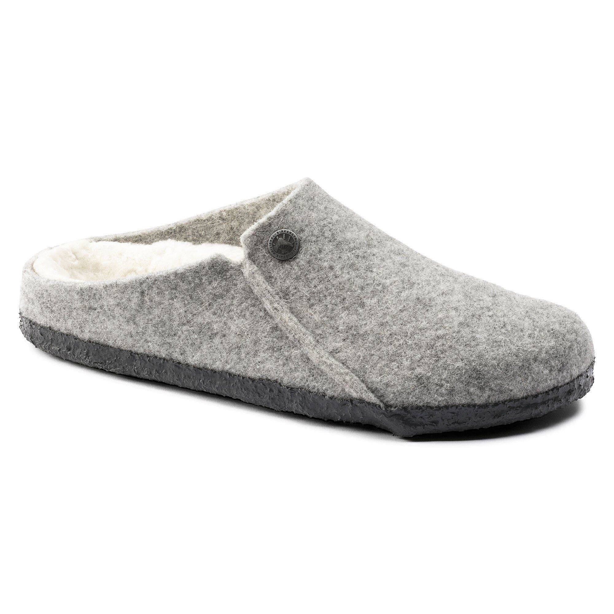 Birkenstock Clogs - Open Heel Birkenstock Zermatt Shearling Wool Slippers- Light Gray