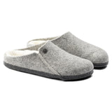 Birkenstock Clogs - Open Heel Birkenstock Zermatt Shearling Wool Slippers- Light Gray