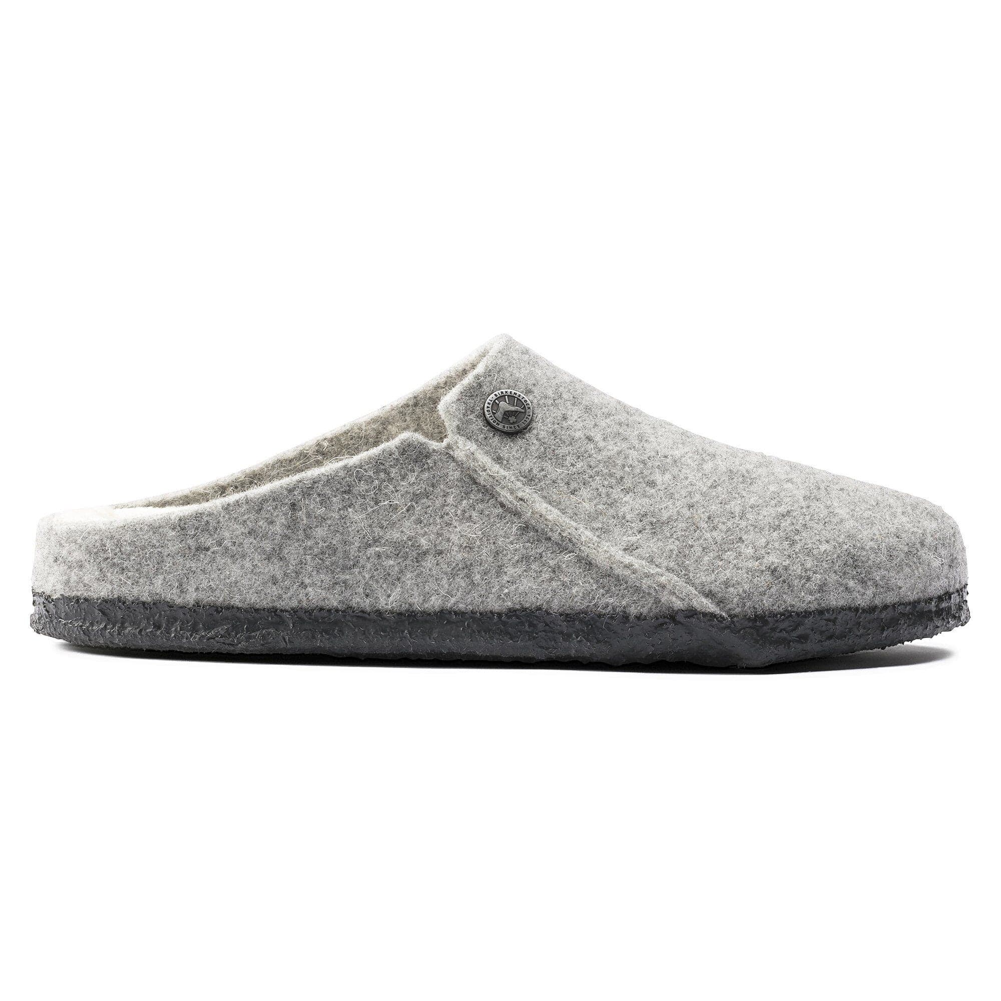 Birkenstock Clogs - Open Heel Birkenstock Zermatt Shearling Wool Slippers- Light Gray