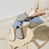 Birkenstock Clogs - Open Heel Birkenstock Zermatt Shearling Wool Slippers- Light Gray