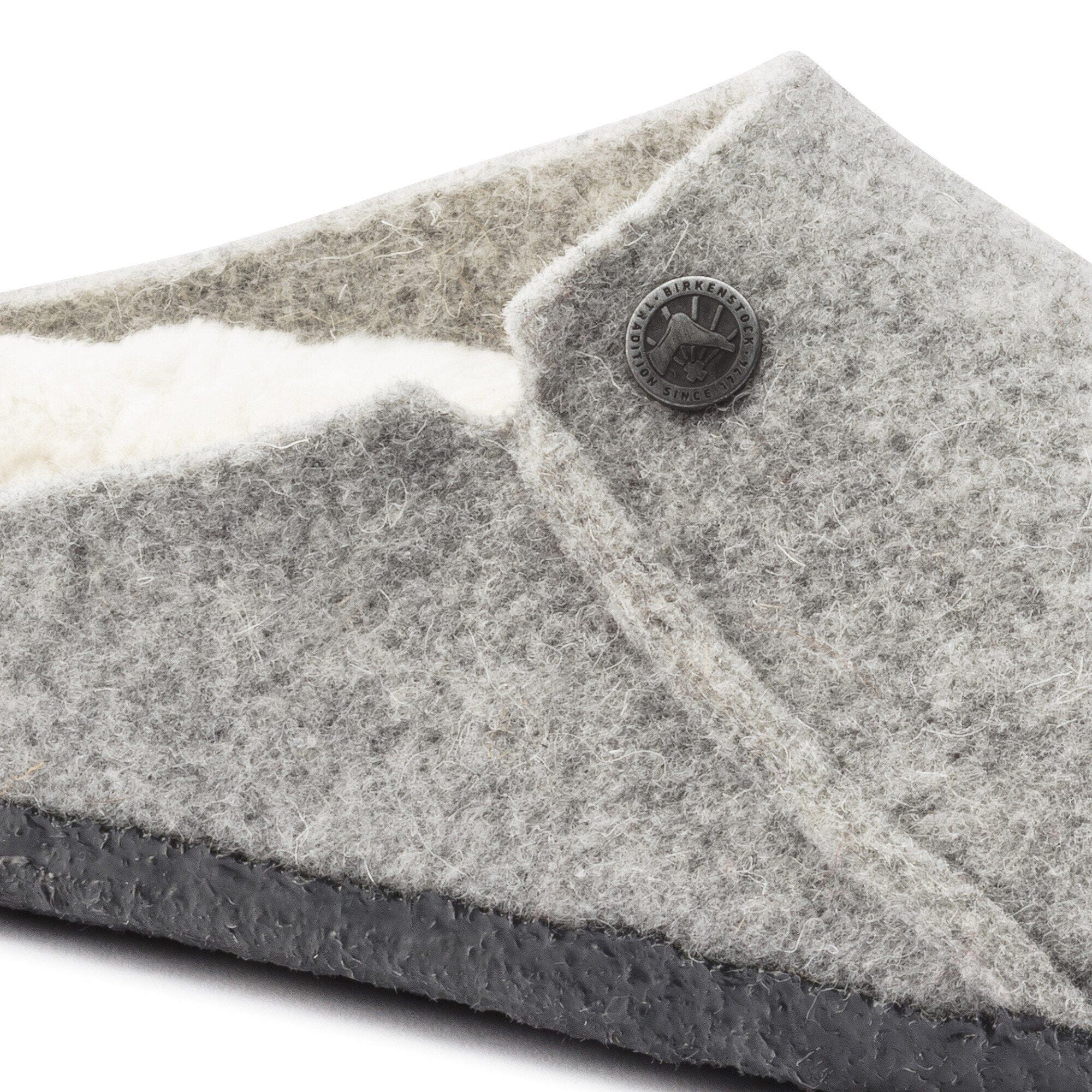 Birkenstock Clogs - Open Heel Birkenstock Zermatt Shearling Wool Slippers- Light Gray