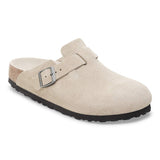 Birkenstock Clogs - Open Heel Narrow / Cream / 35 EU Birkenstock Boston Suede Clogs (Soft Footbed)- Oyster Tonal