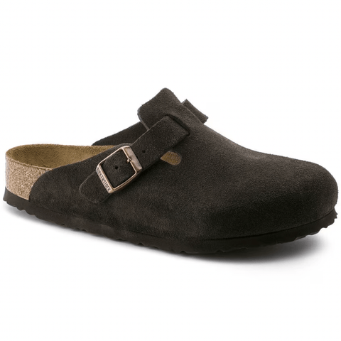 Birkenstock Clogs - Open Heel Regular / Brown / 35 EU Birkenstock Boston Suede Clogs (Soft Footbed)- Mocha