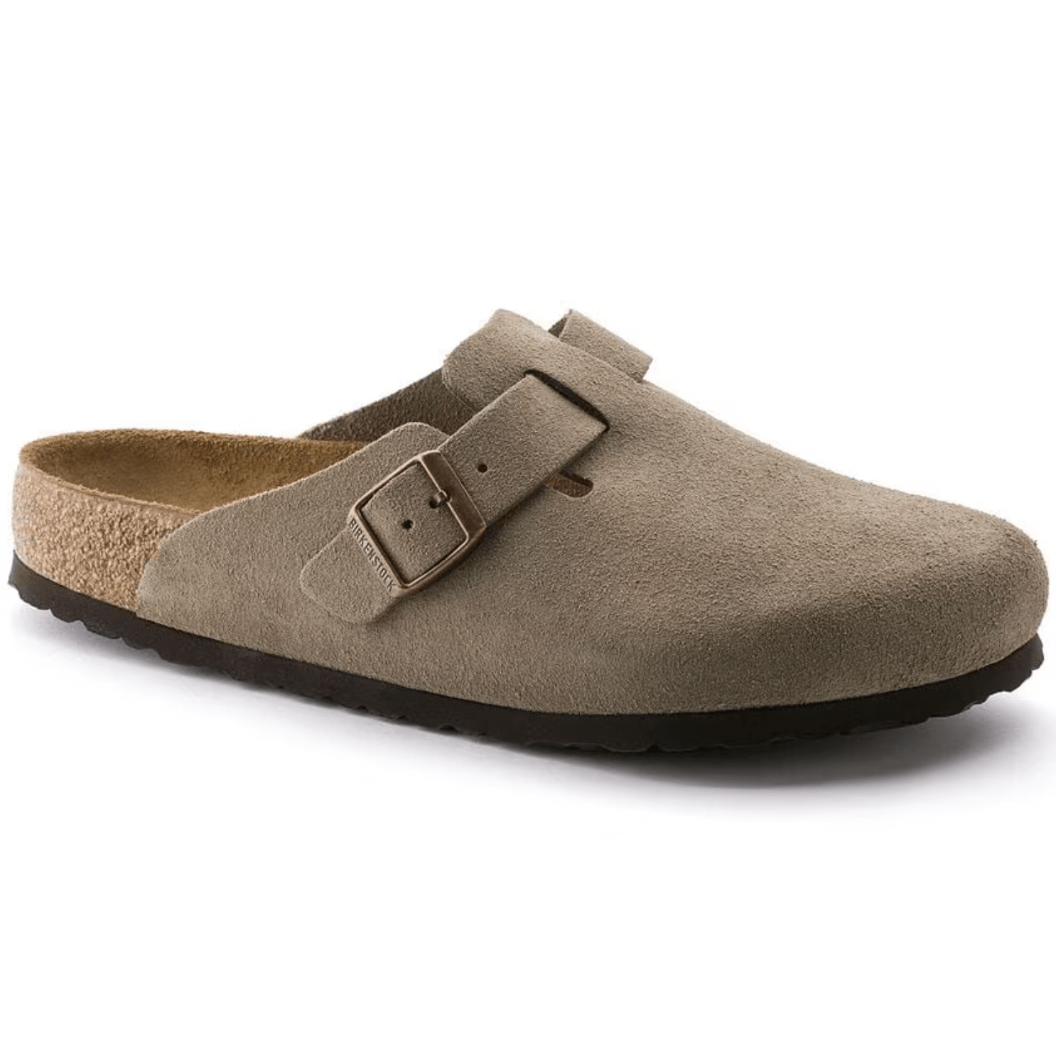 Birkenstock Clogs - Open Heel Regular / Taupe / 35 EU Birkenstock Boston Suede Clogs (Soft Footbed)- Taupe