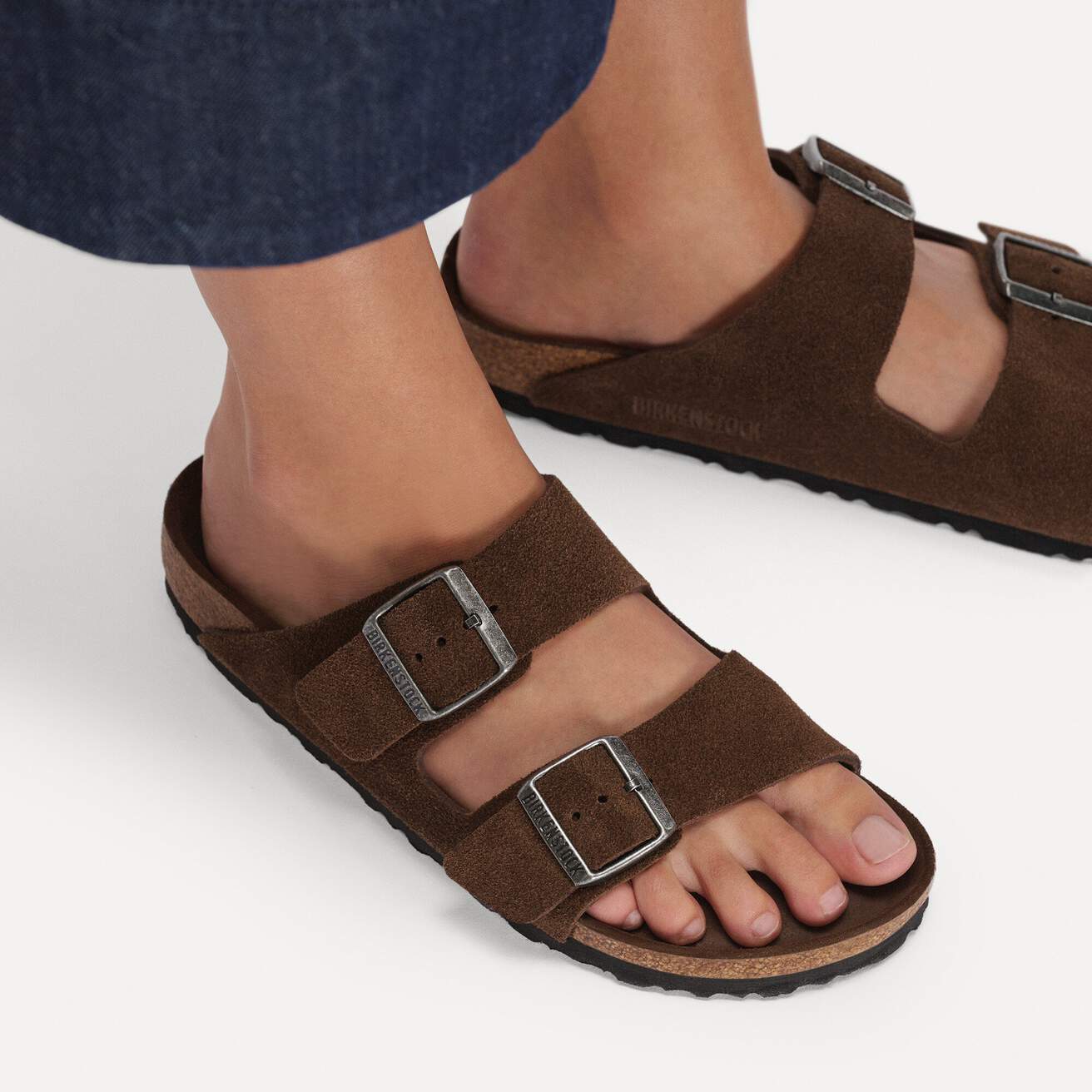 Birkenstock Flat Sandals Birkenstock Arizona (Soft Footbed) Sandals - Carafe Tonal Suede Leather