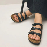Birkenstock Flat Sandals Birkenstock Florida (Soft Footbed) Sandals - Black Birko-Flor