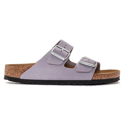 Birkenstock Sandals 35 EU / B (Narrow) / Purple Fog Birkenstock Arizona Two Strap Sandals (Soft Footbed) - Purple Fog Nubuck Leather
