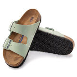 Birkenstock Sandals Birkenstock Arizona Two Strap Sandals (Soft Footbed) - Matcha Nubuck Leather