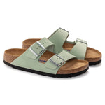 Birkenstock Sandals Birkenstock Arizona Two Strap Sandals (Soft Footbed) - Matcha Nubuck Leather