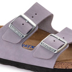 Birkenstock Sandals Birkenstock Arizona Two Strap Sandals (Soft Footbed) - Purple Fog Nubuck Leather
