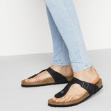 Birkenstock Thong Sandals Birkenstock Gizeh Sandals- Black Oiled Leather