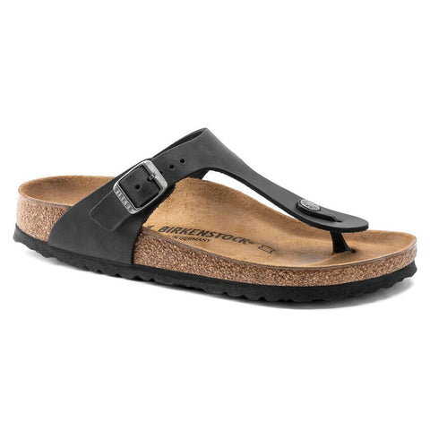 Birkenstock Thong Sandals Birkenstock Gizeh Sandals - Black Waxy Leather