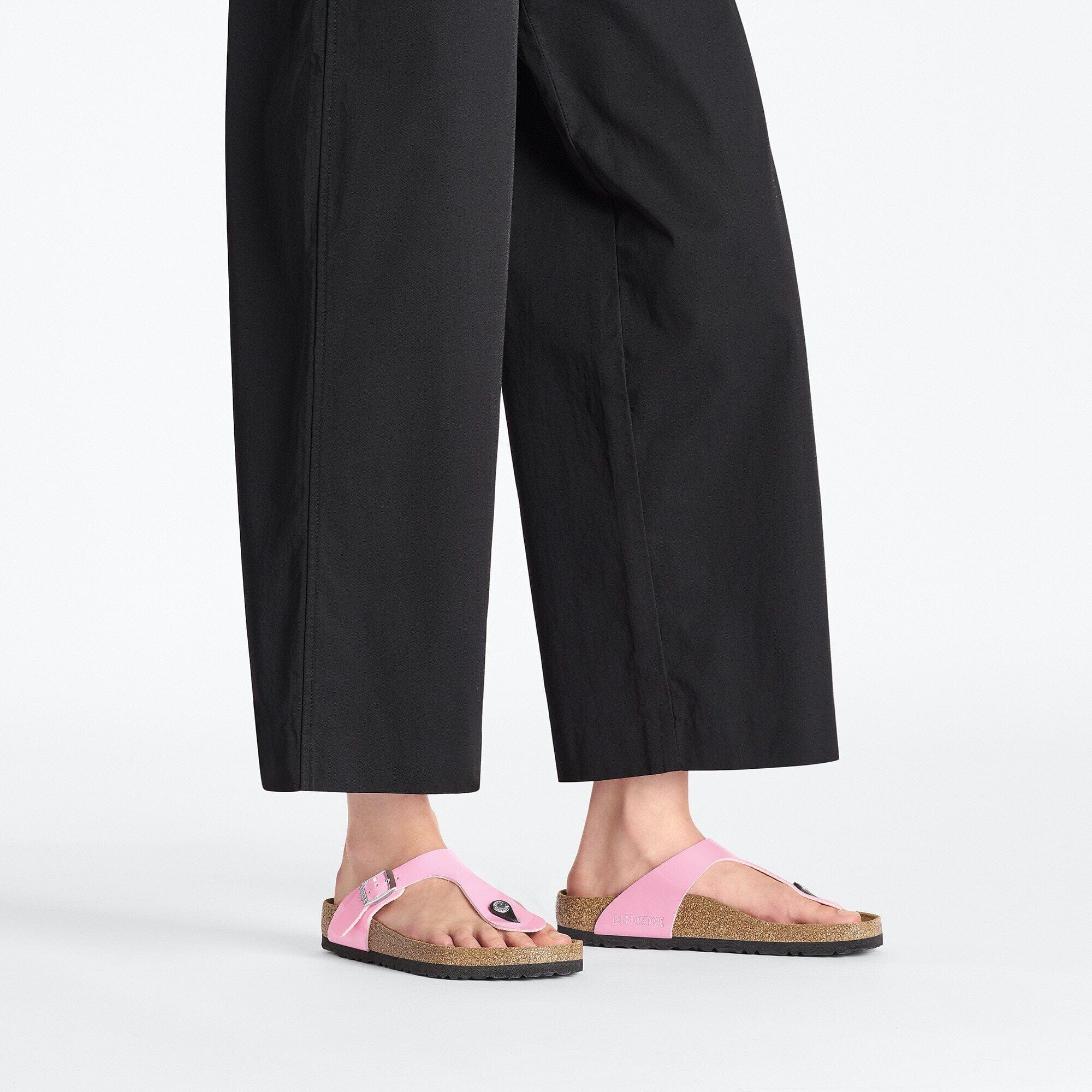 Birkenstock Thong Sandals Birkenstock Gizeh Sandals- Patent Candy Pink/ Black