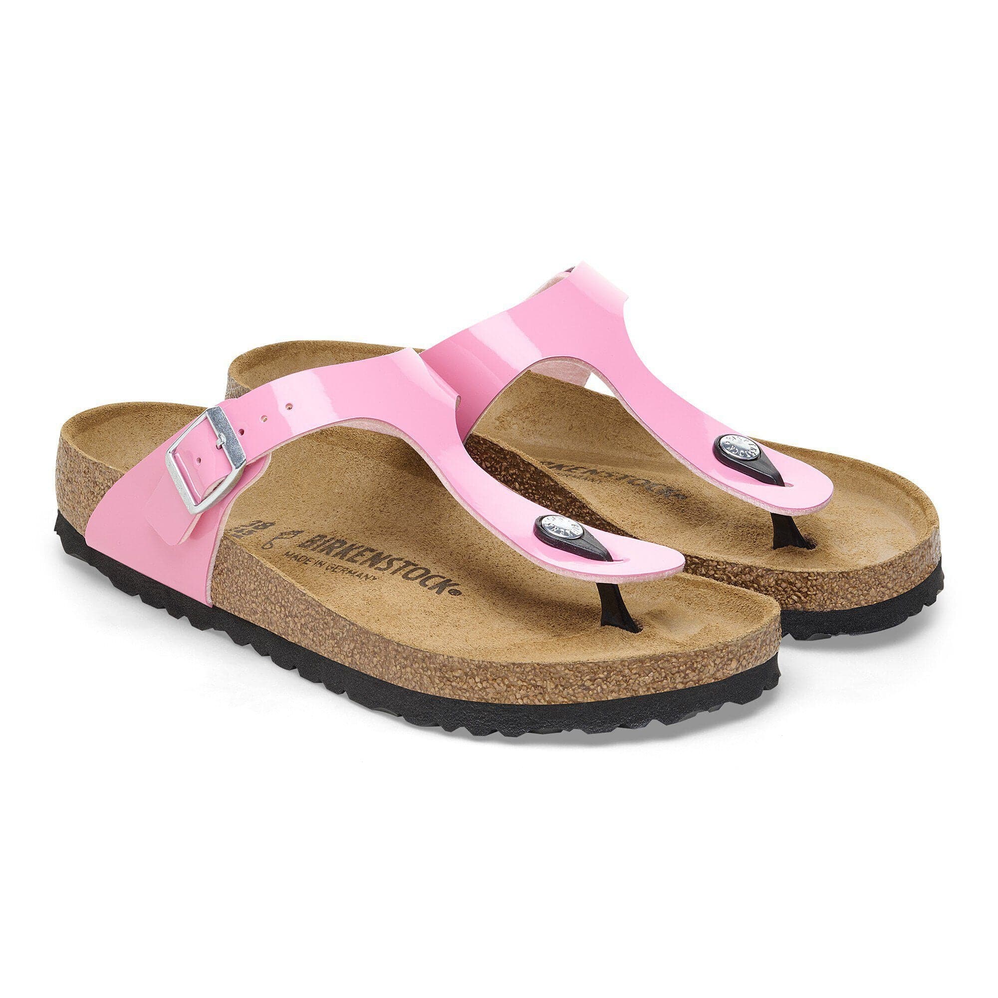 Birkenstock Thong Sandals Birkenstock Gizeh Sandals- Patent Candy Pink/ Black