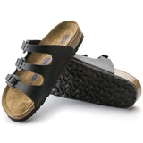 Birkenstock Three-Strap Sandals Birkenstock Florida Sandals (Soft Footbed)- Black Birko-Flor