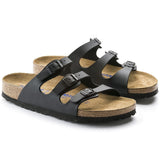 Birkenstock Three-Strap Sandals Birkenstock Florida Sandals (Soft Footbed)- Black Birko-Flor