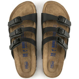 Birkenstock Three-Strap Sandals Birkenstock Florida Sandals (Soft Footbed)- Black Birko-Flor