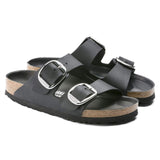 Birkenstock Two-Strap Sandals Birkenstock Arizona Big Buckle Sandals- Black Oiled Leather