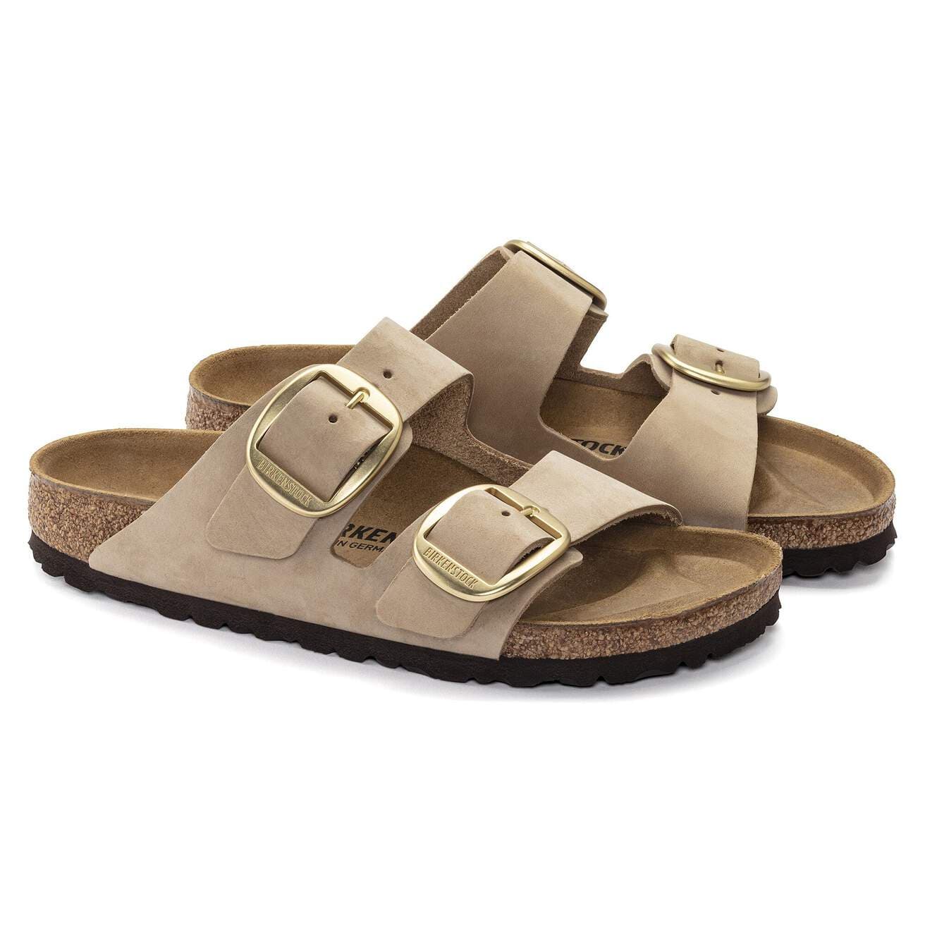 Birkenstock Two-Strap Sandals Birkenstock Arizona Big Buckle Sandals- Sandcastle Nubuck Leather