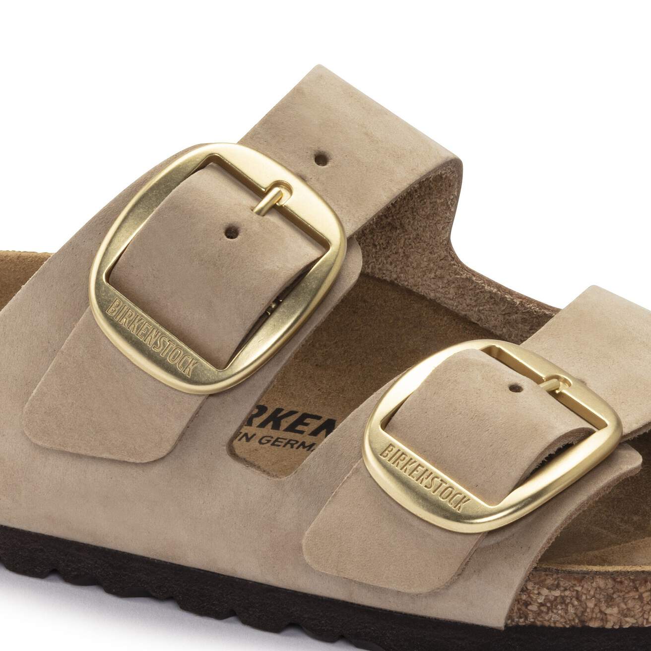 Birkenstock Two-Strap Sandals Birkenstock Arizona Big Buckle Sandals- Sandcastle Nubuck Leather