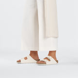Birkenstock Two-Strap Sandals Birkenstock Arizona Birko-Flor Sandals- Eggshell