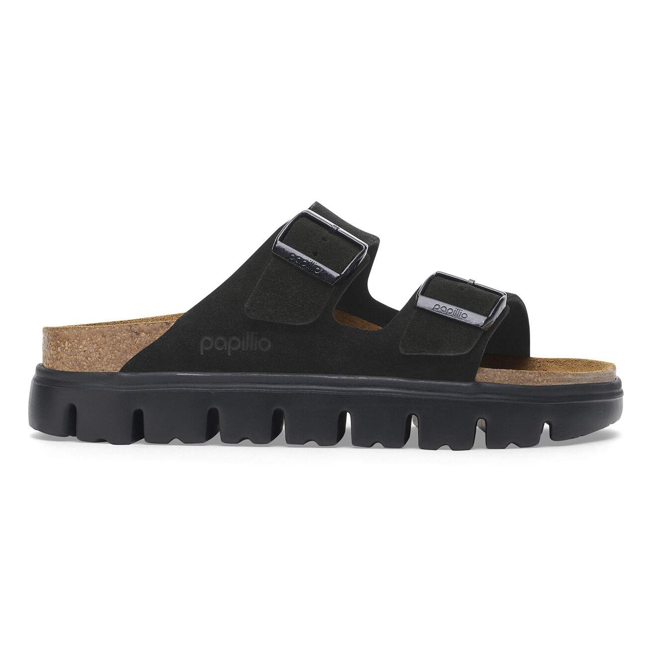 Birkenstock Two-Strap Sandals Birkenstock Arizona Chunky Sandals- Black Suede