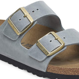 Birkenstock Two-Strap Sandals Birkenstock Arizona Sandals- Basalt Gray Oiled Leather